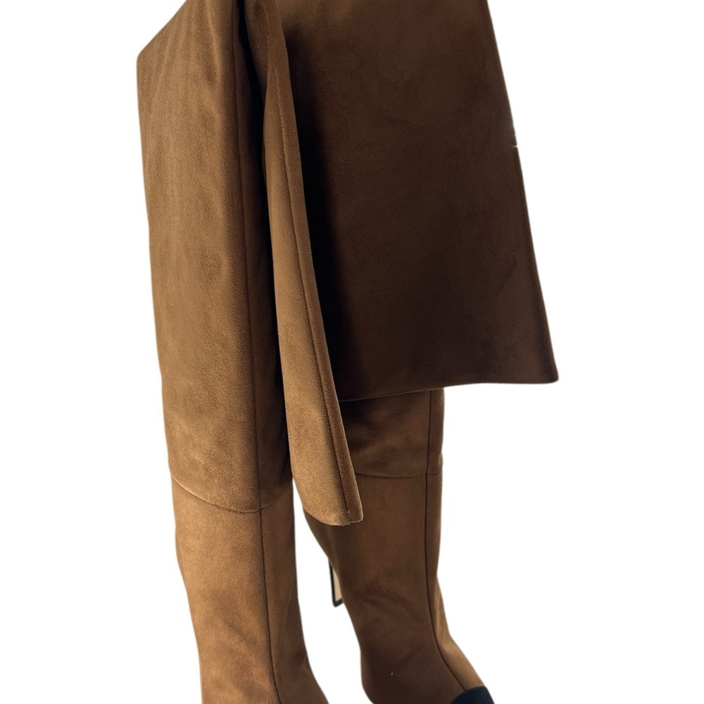 NIB Good American Over the Knee Slouch Pointed Toe Brown Boots 4 - Picture 9 of 11